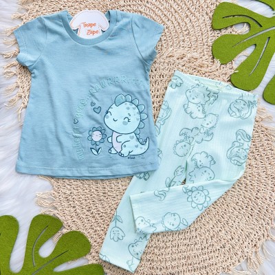 Conj. Blusa Baby Dino e Legging - Verde